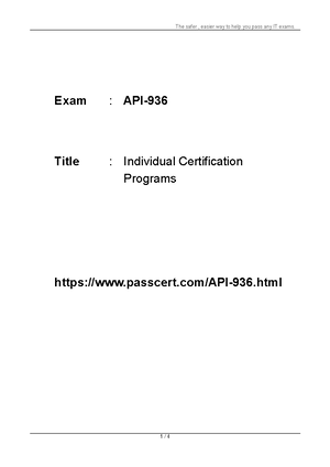 Free API-936 Exam