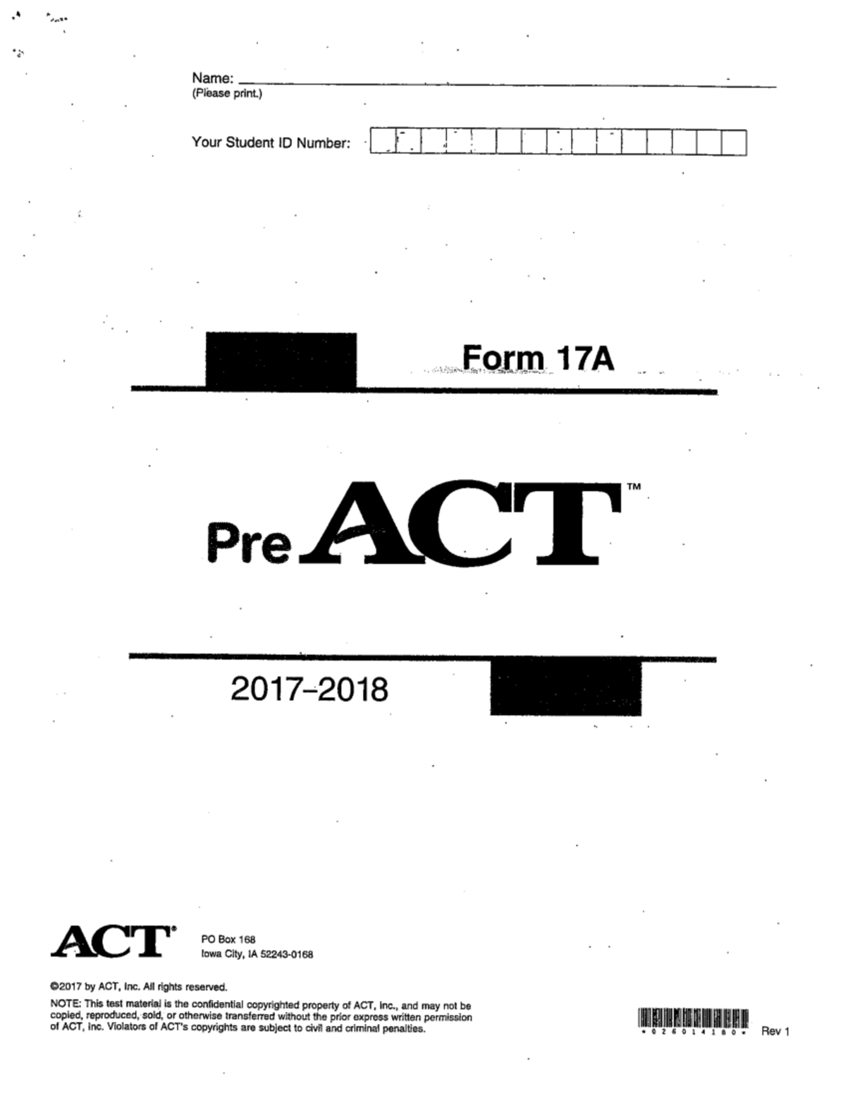 Matthew Palmer - Pre ACT Test 17A Passage 2 - BUS 110 - Studocu
