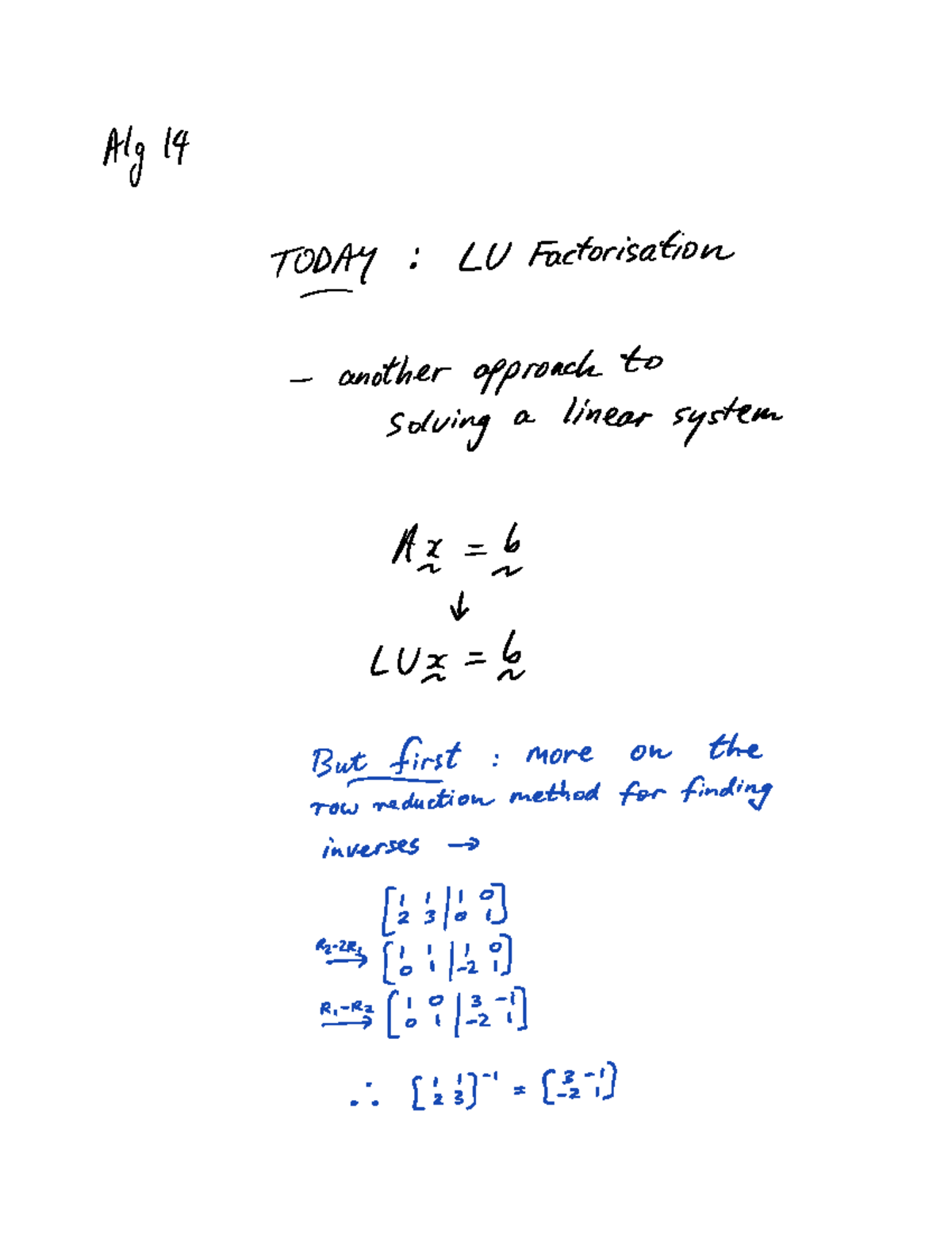 Alg14-2022 - Linear Algebra Notes. - MATH1013 - ANU - Studocu