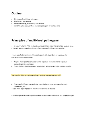 Disease control for conservation - Outline Culling – reducing host ...