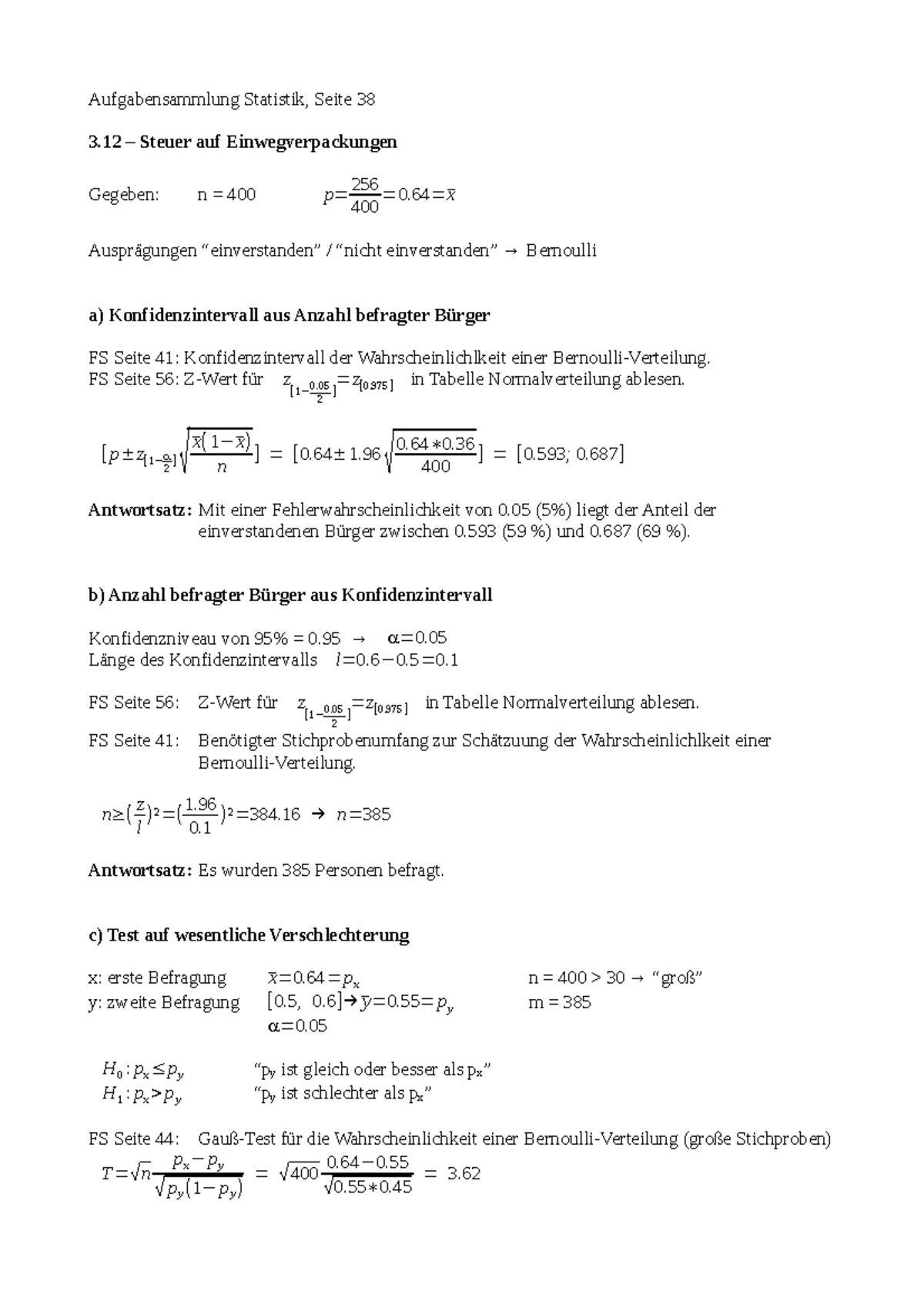 Bernoulli Konfidenzintervalle Anhand 3 Uni Leipzig Studocu