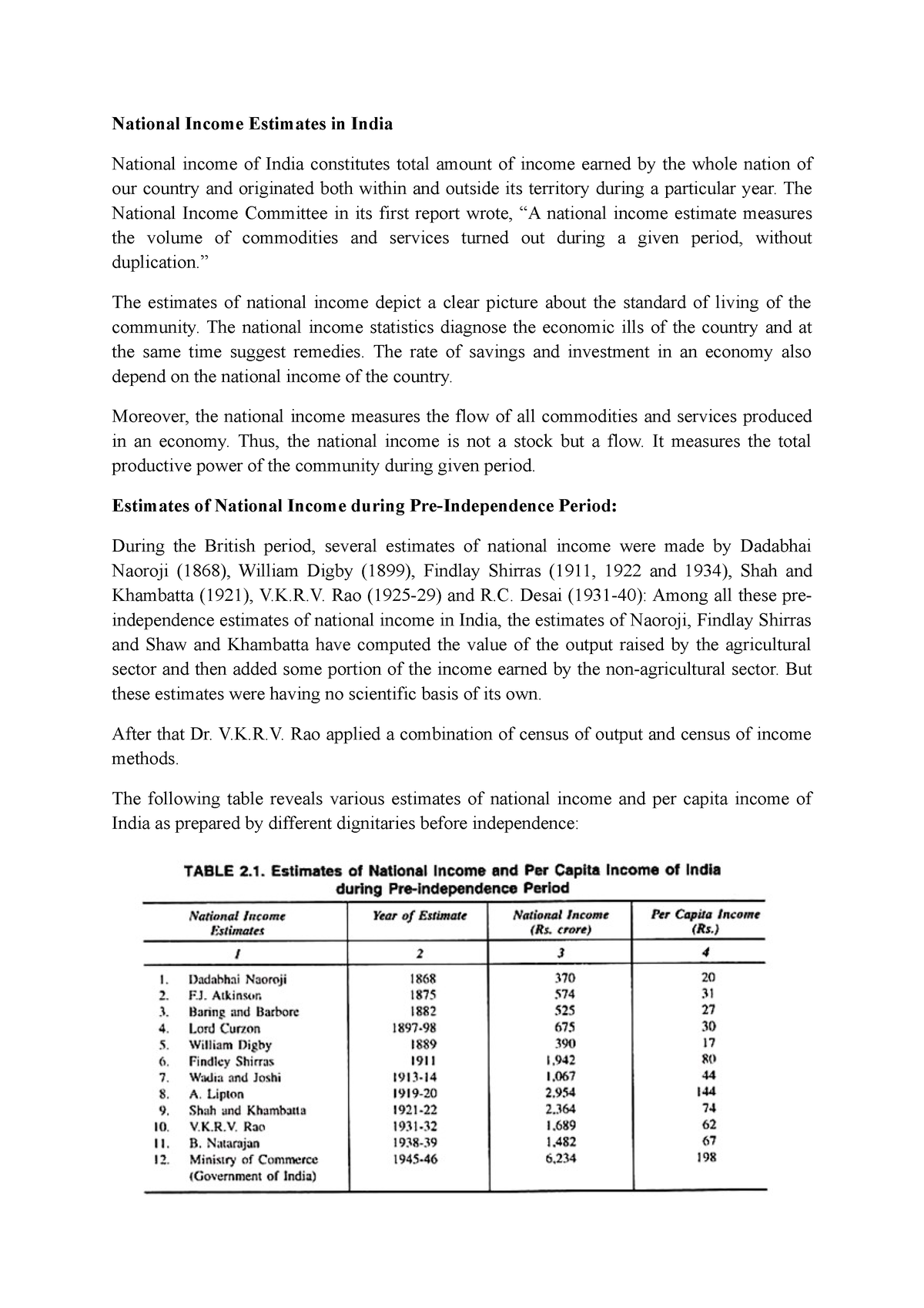 case study on national income of india pdf