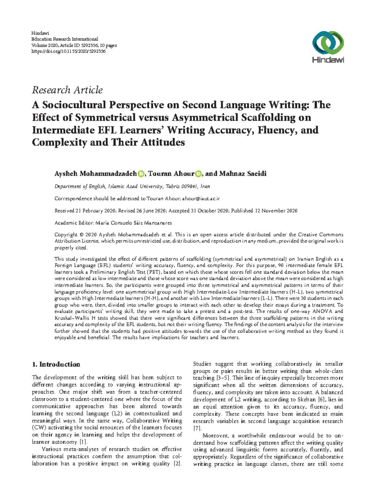 Theories of reading and writing Research Article A Sociocultural