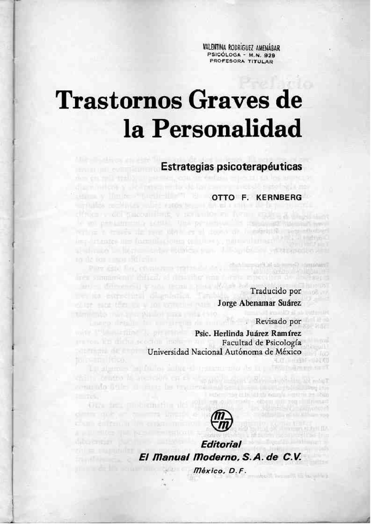 Ottokernbergtrastgravesdelapersonalidadcap1 diagnostico