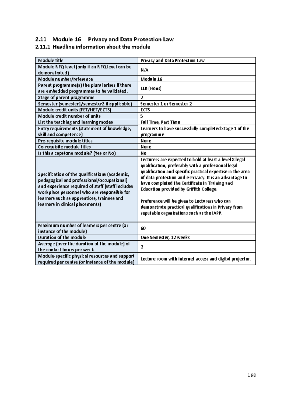 Privacy and Data Protection Law - 11 Headline information about the ...