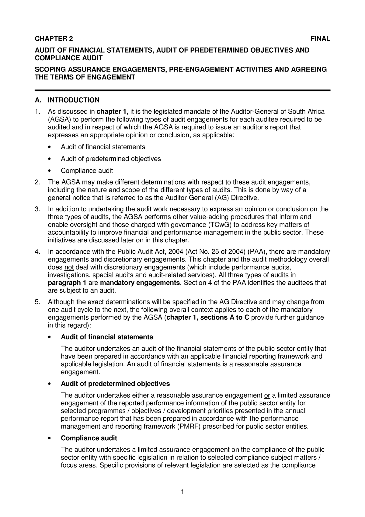 2 - Scoping assurance engagements pre engagement activities and ...