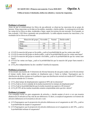 Examen Junio 2023 INGLÉS - Estadística - Studocu