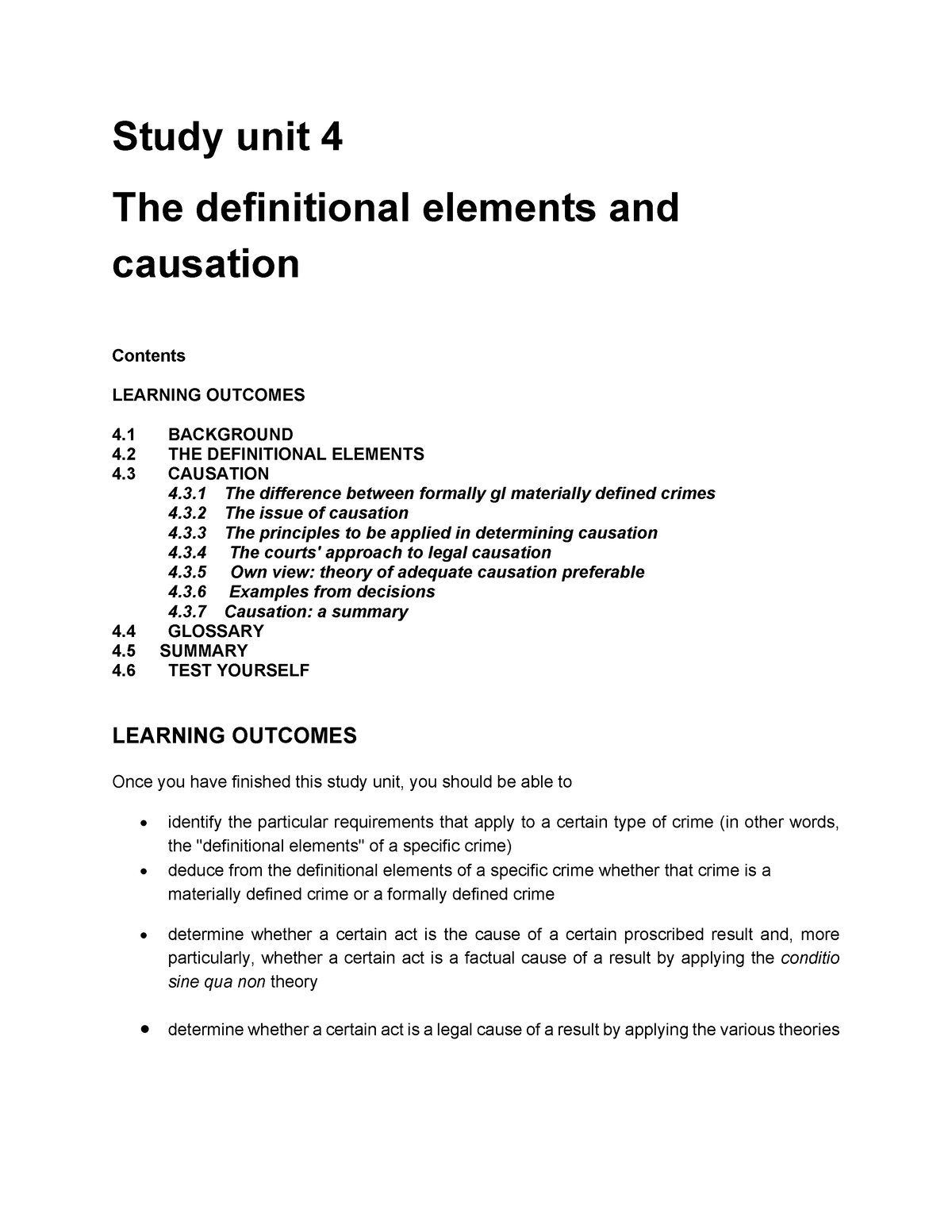 CRW1501 Study Guide Study UNIT 4 - Study Unit 4 The Definitional ...