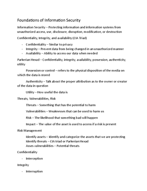 S+ pdf - Security+ Study Notes - CompTIA ® Security+ ™ SY0- Fourth ...