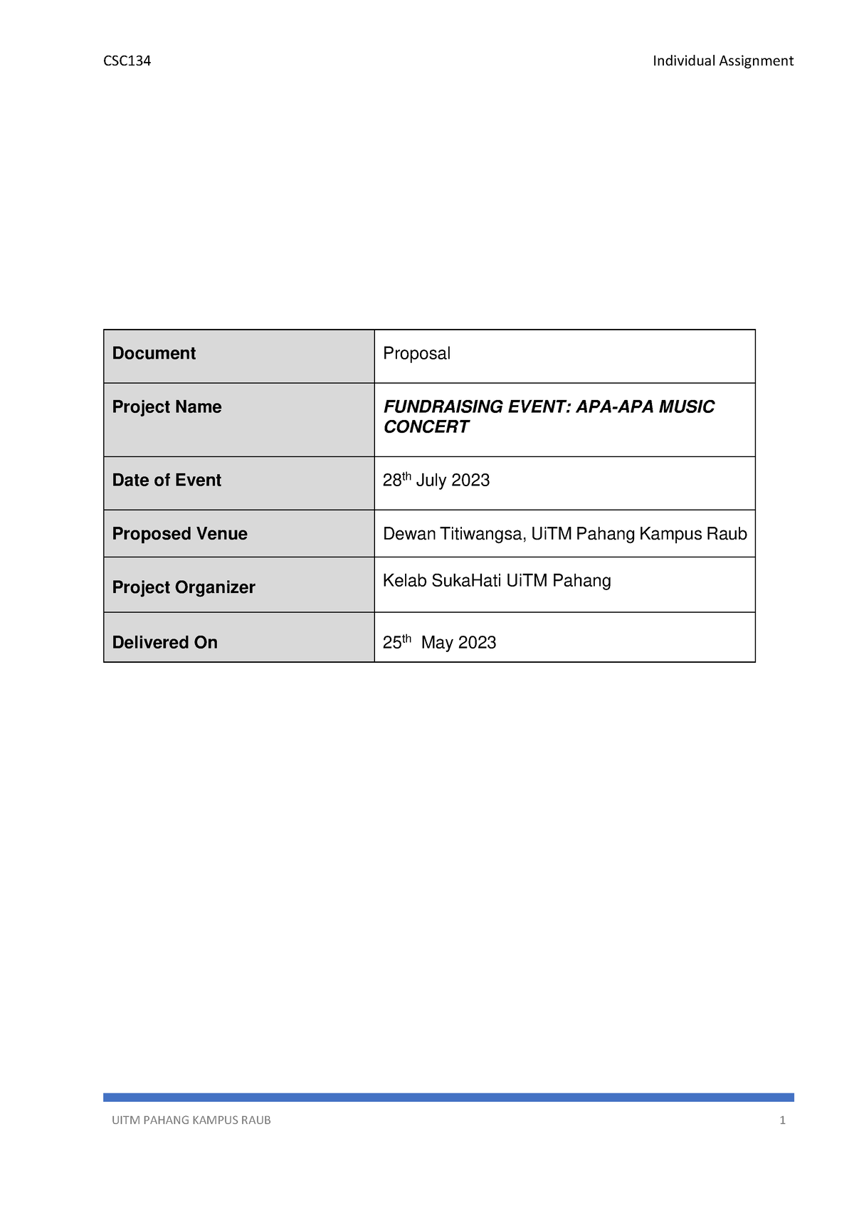 csc134 uitm individual assignment