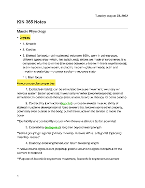 KIN 365 Test 2 Materials - Visual anatomy free Study guide: What is the ...