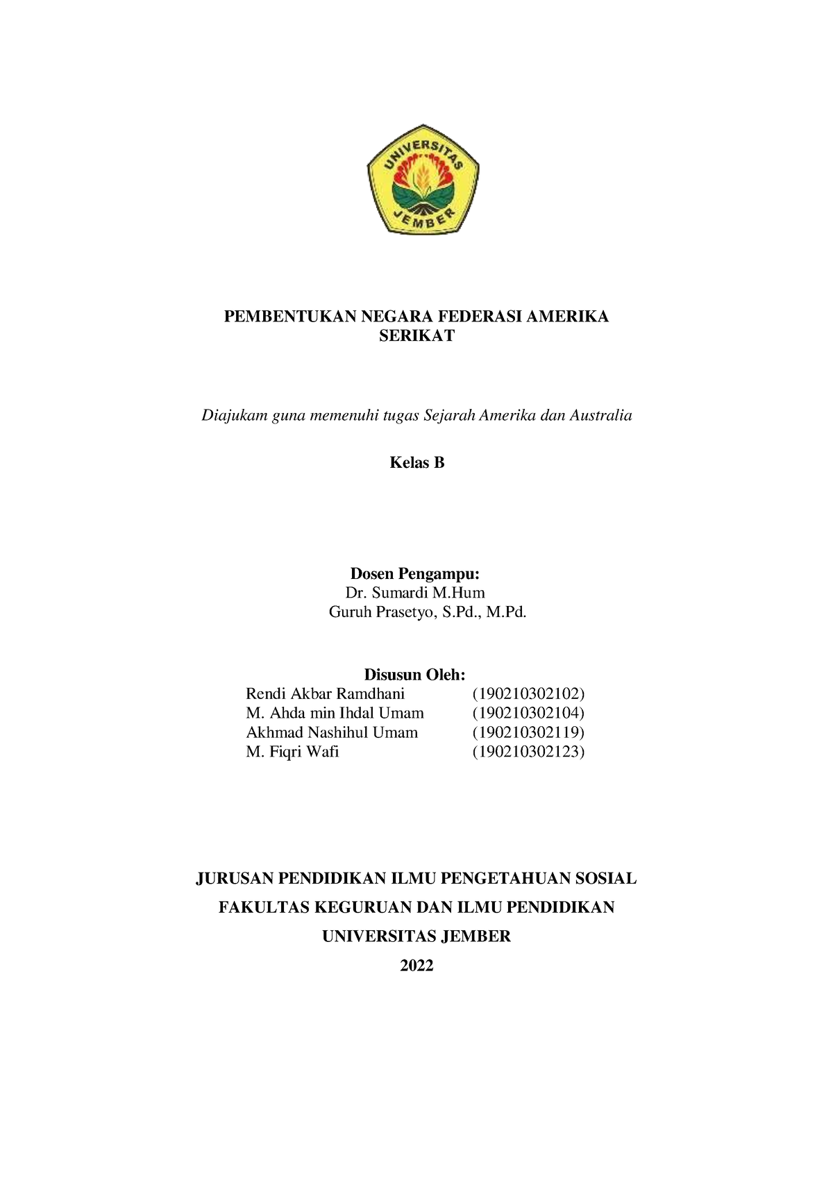 Makalah Kelompok 2 Pembentukan Negara Federasi Amerika Serikat(1) 2 ...