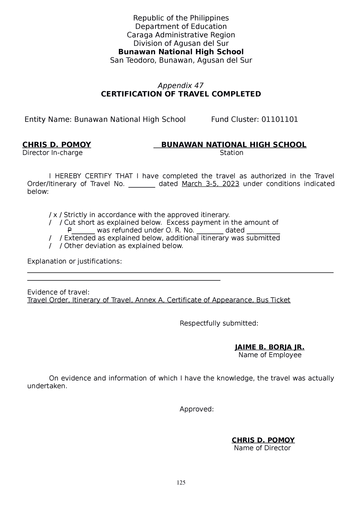 Appendix 47 - CTC - CTC - Republic Of The Philippines Department Of ...