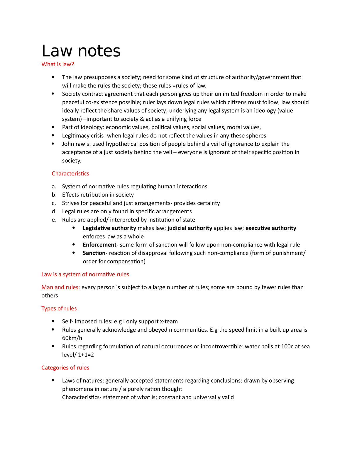 Law Notes Inl 100 Introduction Of Law Law Notes What Is Law The Law 