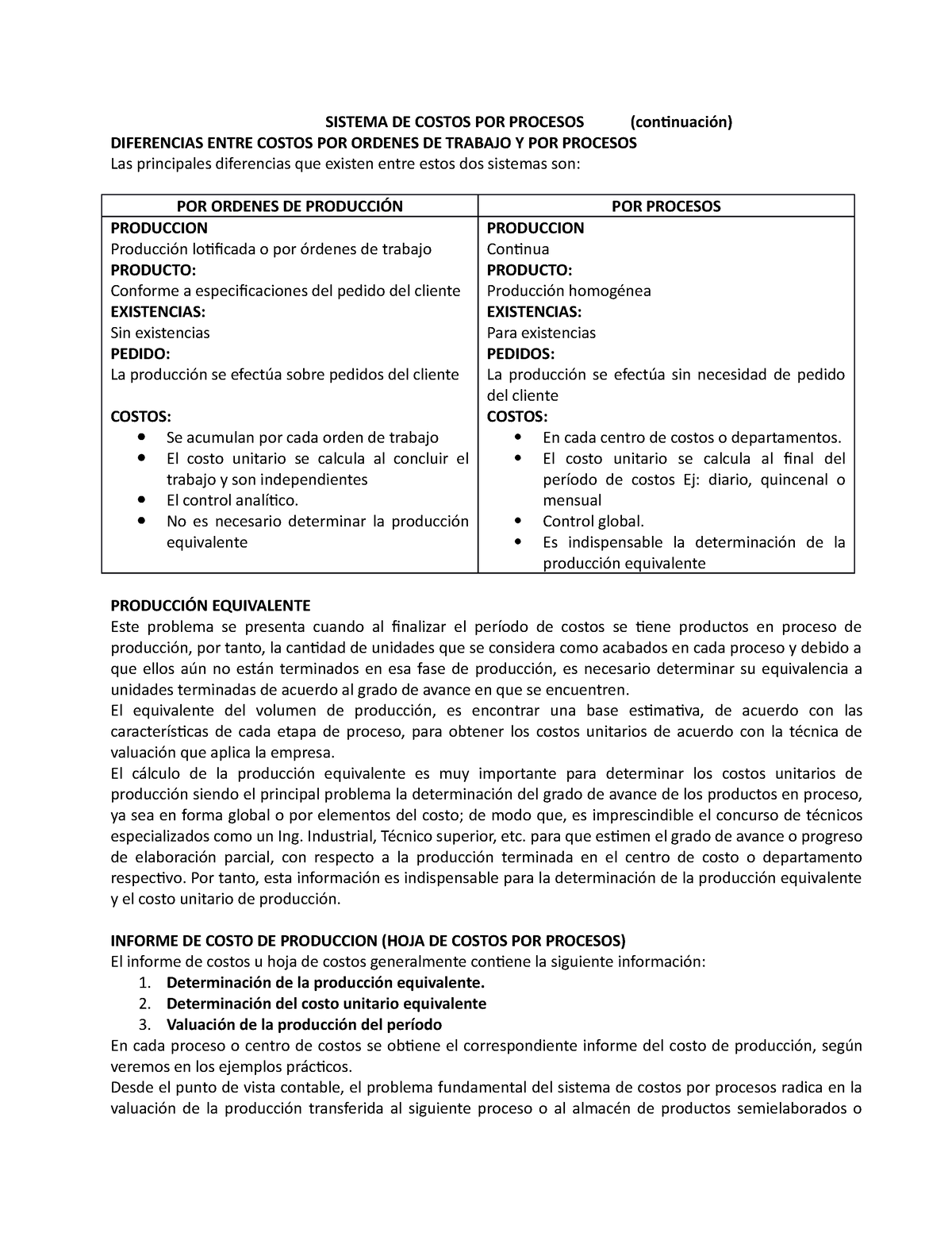 7. Sistema DE Costos POR Procesos - SISTEMA DE COSTOS POR PROCESOS ...