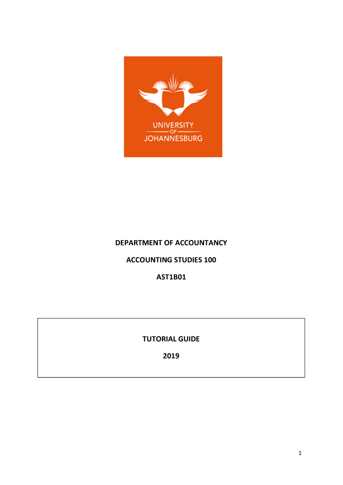 ACC Studies Tutorial Guide - DEPARTMENT OF ACCOUNTANCY ACCOUNTING ...