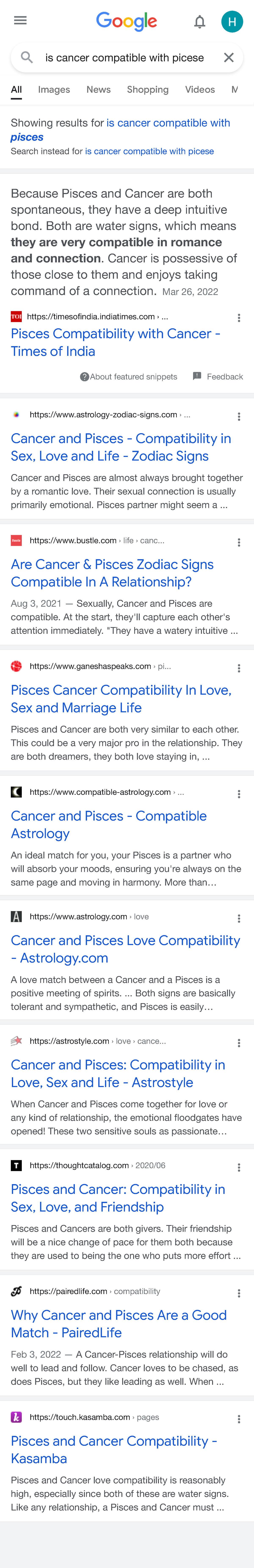 Is cancer compatible with picese - Google Search - Showing results for