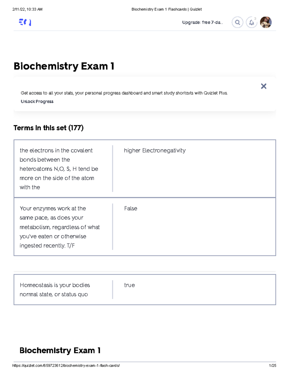 Biochemistry Exam 1 Flashcards - Upgrade: Free 7-da... 3 Biochemistry ...