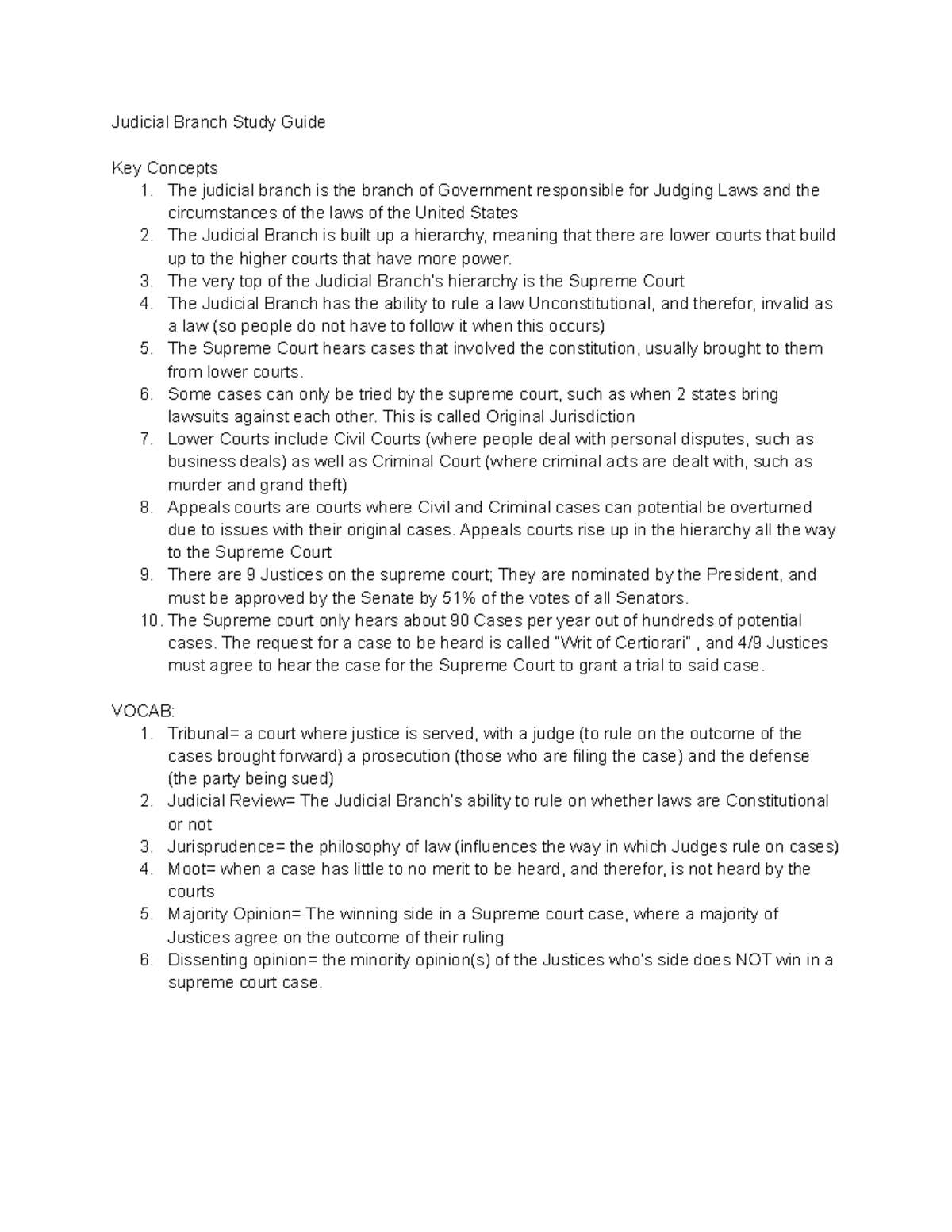 Judicial Branch Study Guide The Judicial Branch Is The Branch Of Judicial Branch Study Guide The Judicial Branch Is The Branch Of
