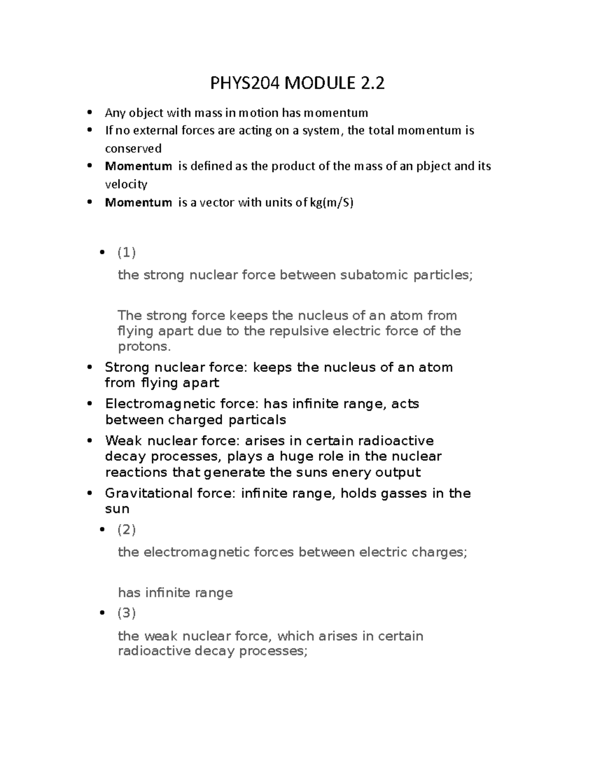 PHYS204 Module 2.2 Notes - PHYS204 MODULE 2. Any Object With Mass In ...