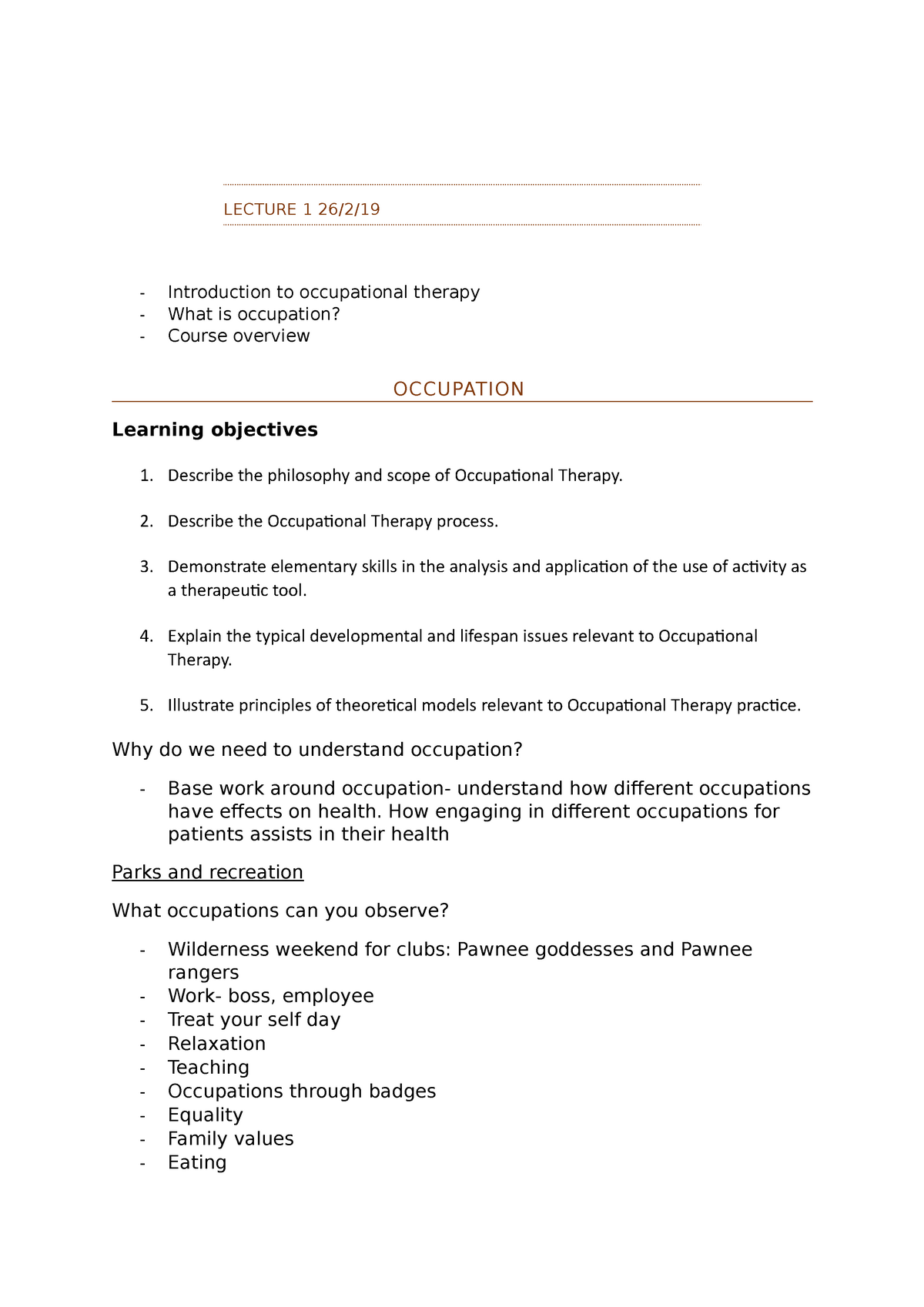 define occupational therapy essay