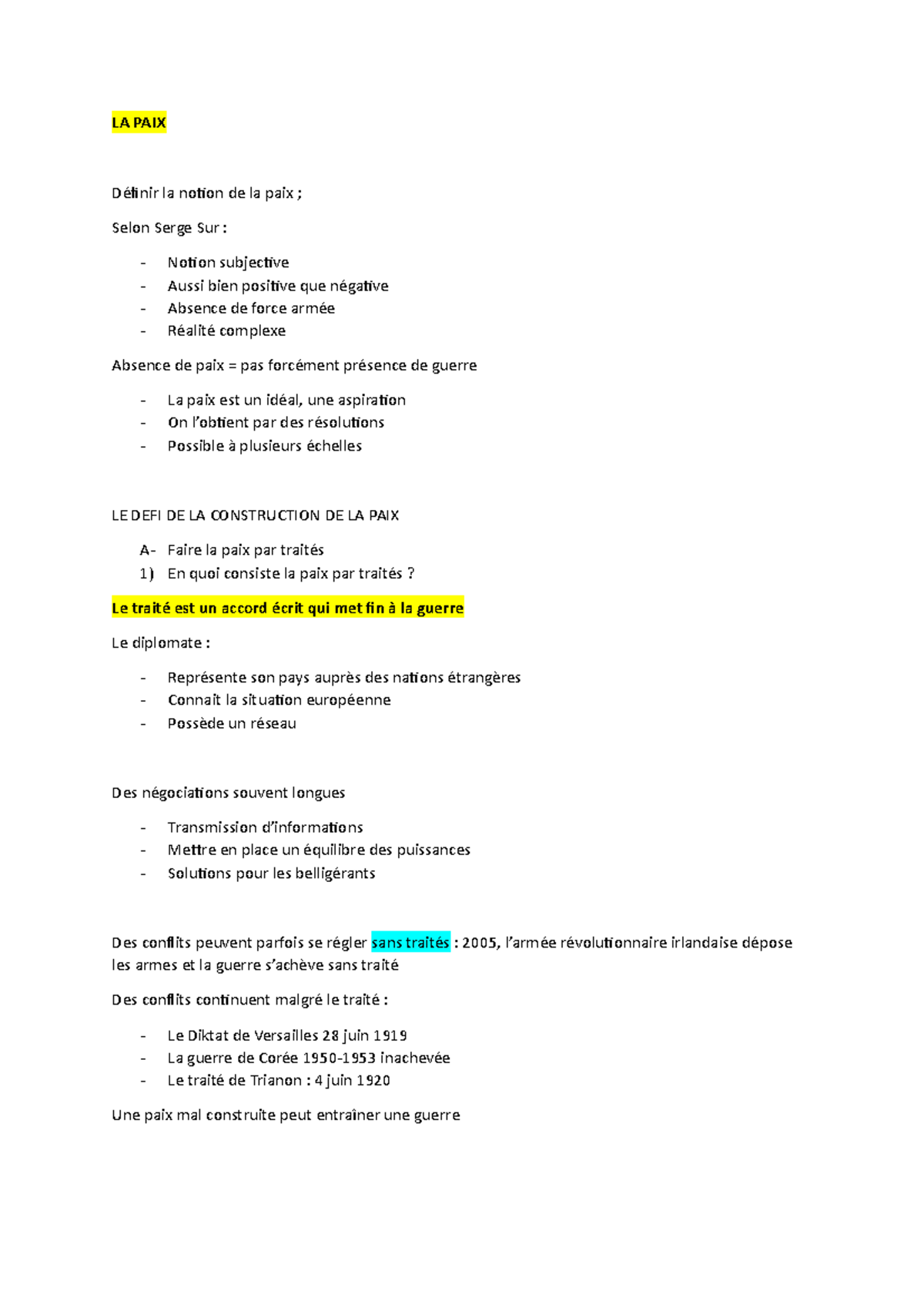 Theme 2 La Paix LA PAIX LA PAIX Définir la notion de la paix