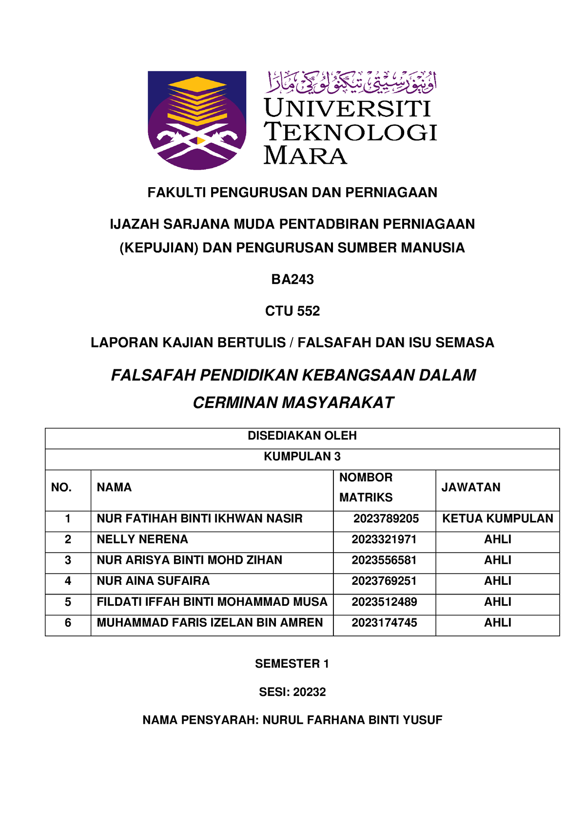 ( Complete) CTU552 (Falsafah Pendidikan Kebangsaan Dalam Cerminan ...