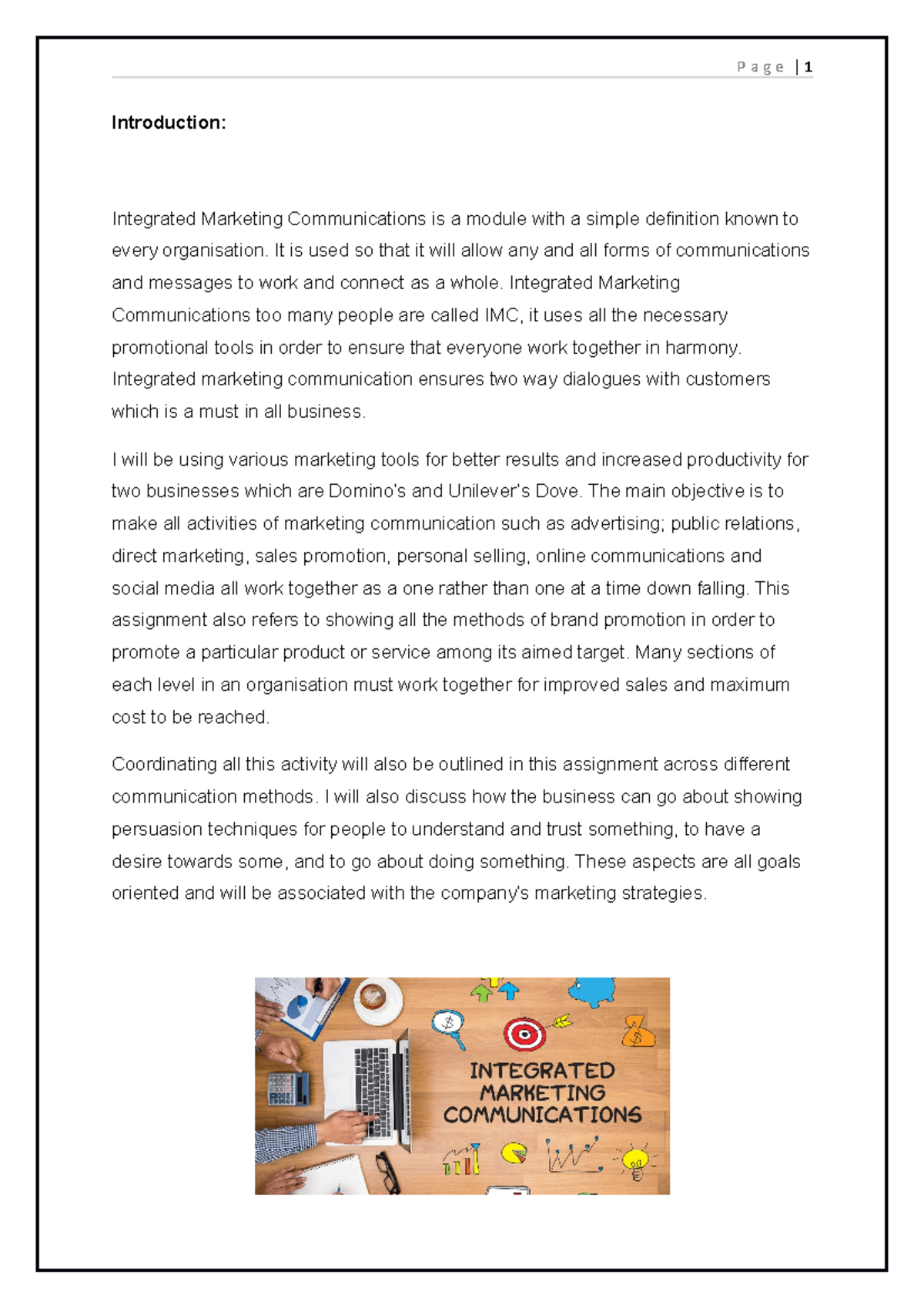 Integrated Marketing Communication Group assignment - Introduction ...