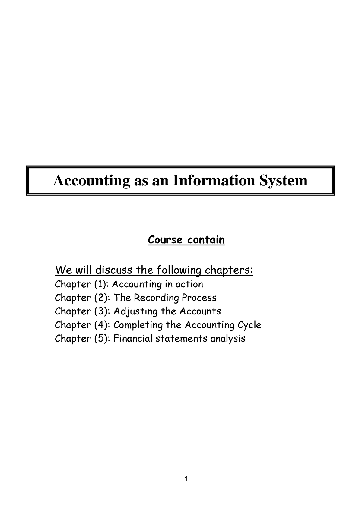 accounting assignment 1