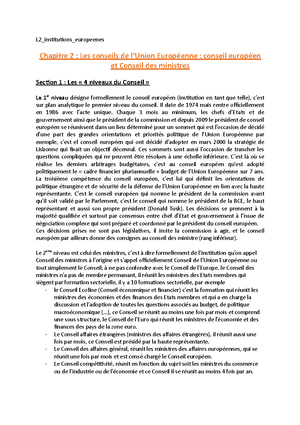 Plan Du Cours - INSTITUTIONS EUROPEENNES 1ère Année De Licence Année ...