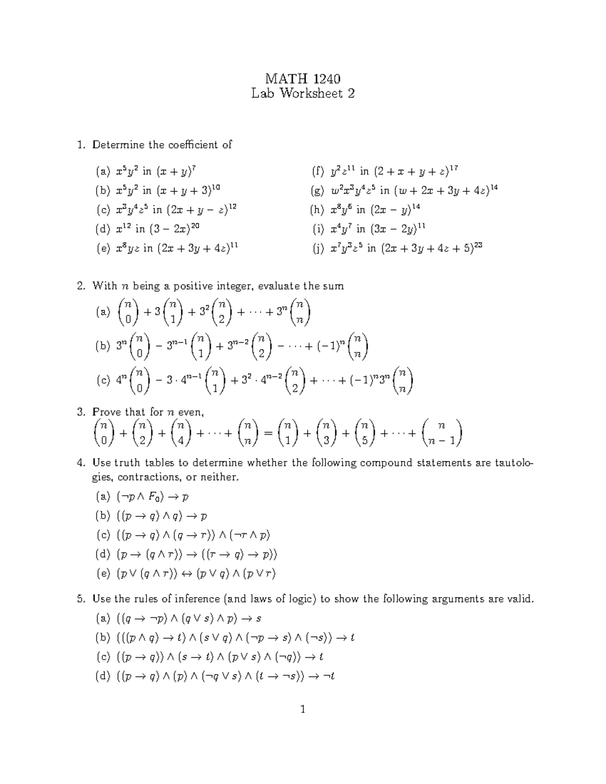 1240 W2 Math1240 Discrete Mathematics U Of M Studocu