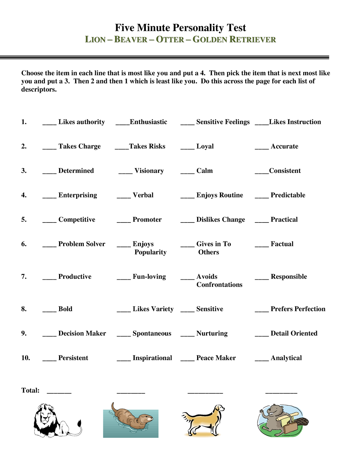 five-minute-personality-testforclass-five-minute-personality-test