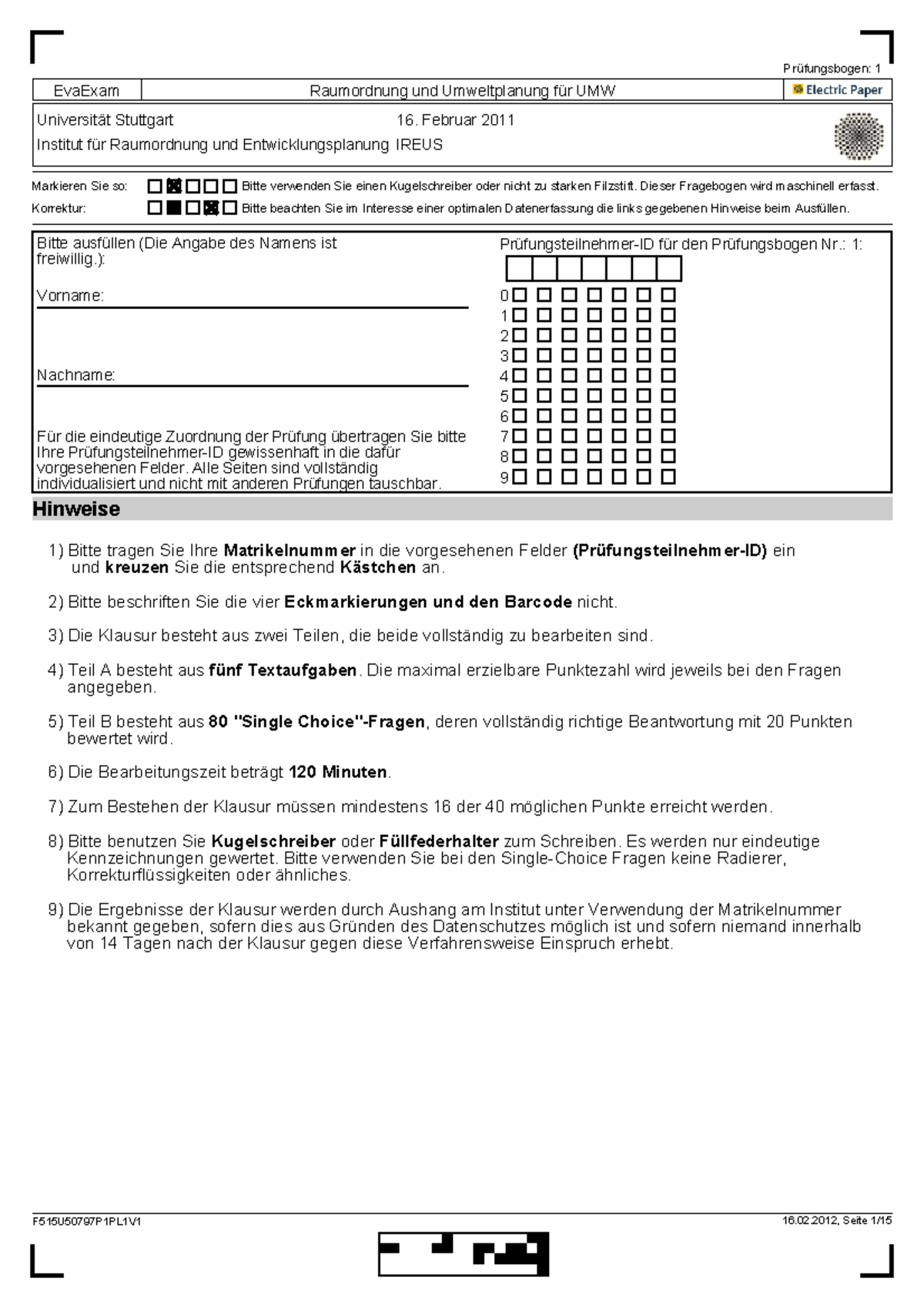 WS 11 - .... - EvaExam Raumordnung Und Umweltplanung Für UMW ...