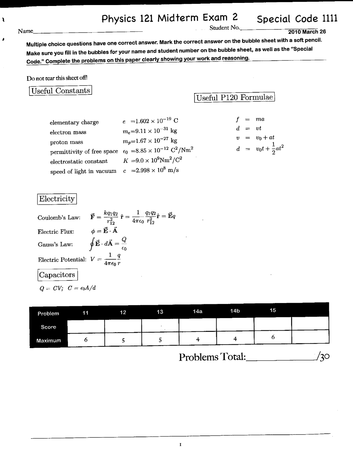 Physics 142 - Midterm 2 Solutions 2010 - PHYS 142 - Studocu