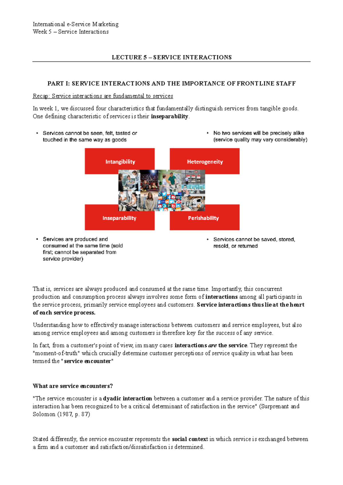 Week 5 - Service Interactions - Week 5 – Service Interactions LECTURE 5 ...