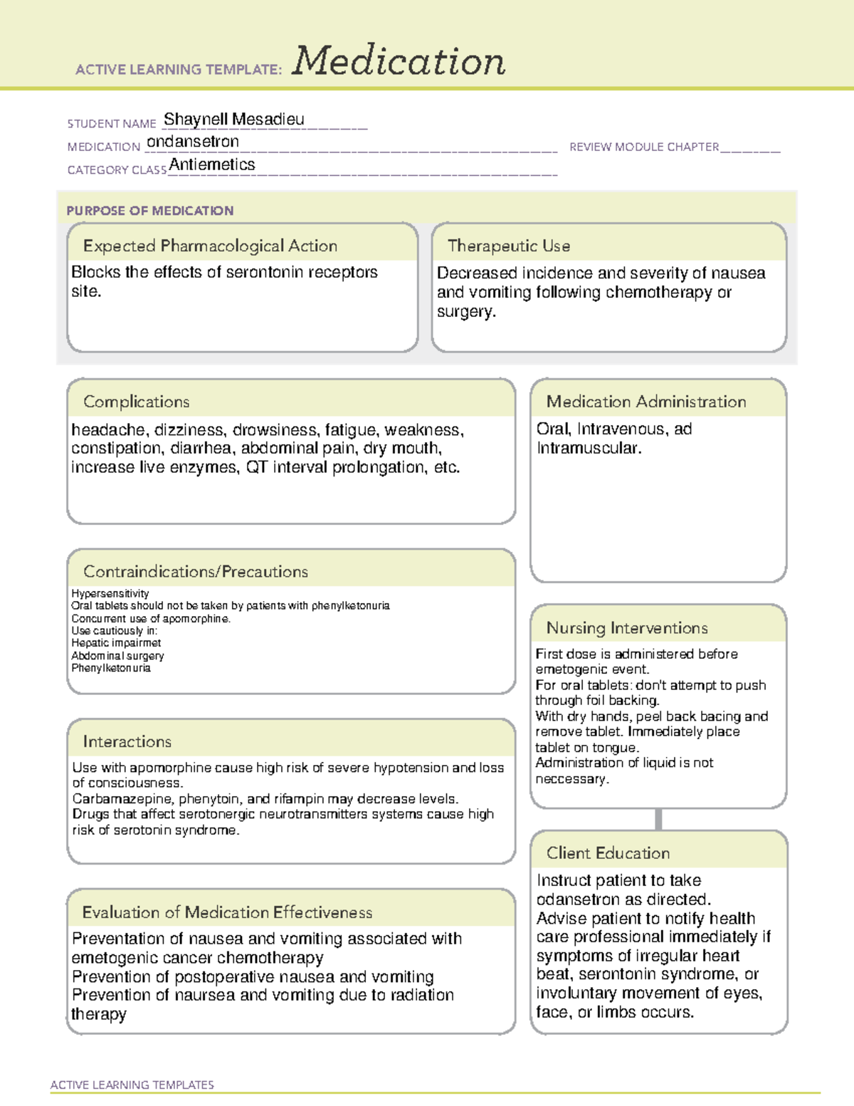 ati-learning-template-ondansentron-clinical-active-learning-templates