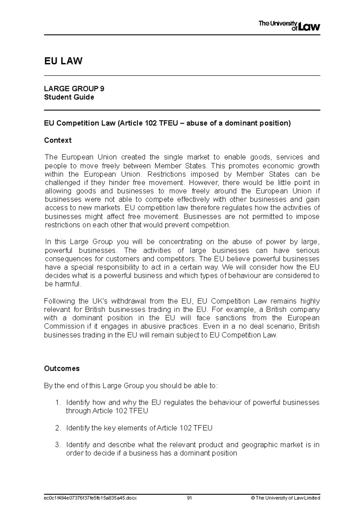 UTF-8''2021 eu level 4 lg09 ce01 student guide - EU LAW LARGE GROUP 9 ...