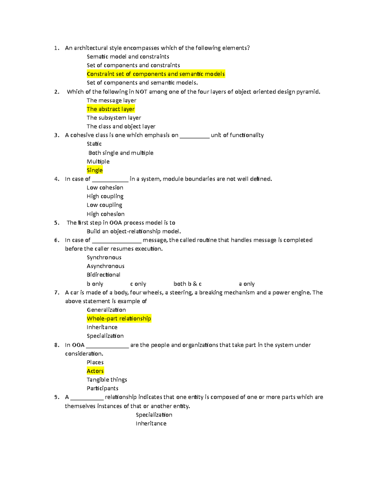 CS504 Quiz 2 - An Architectural Style Encompasses Which Of The ...