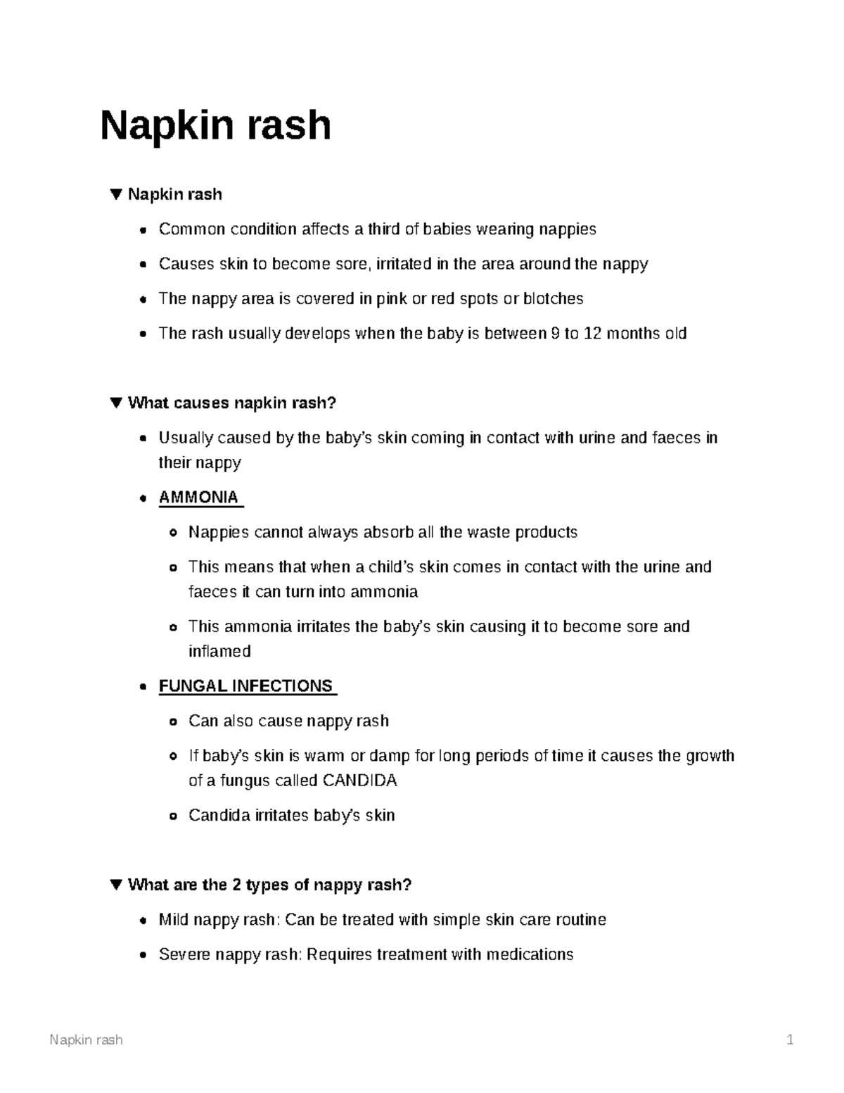 Napkin rash summarised lecture notes Napkin rash Napkin rash Common