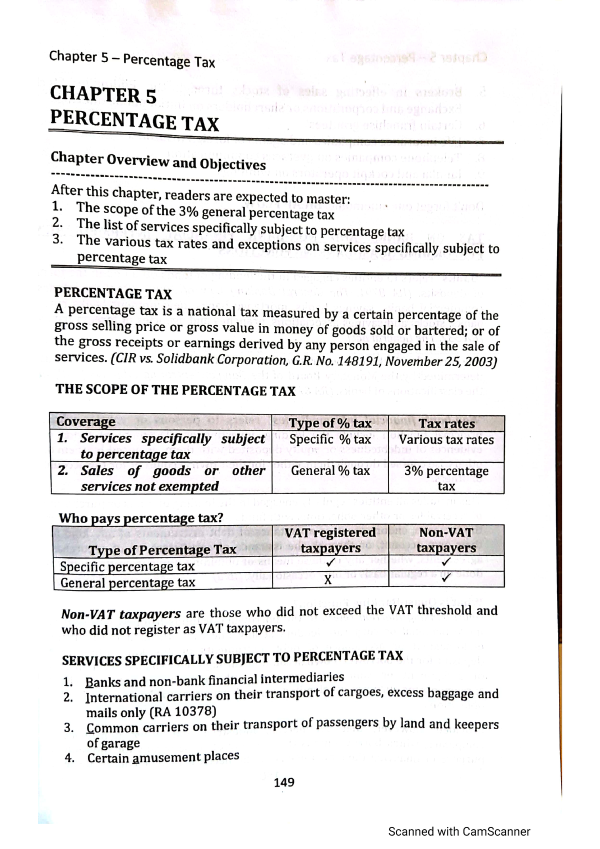 AE25 Lesson 5 Percentage TAX - Business Taxation - Studocu