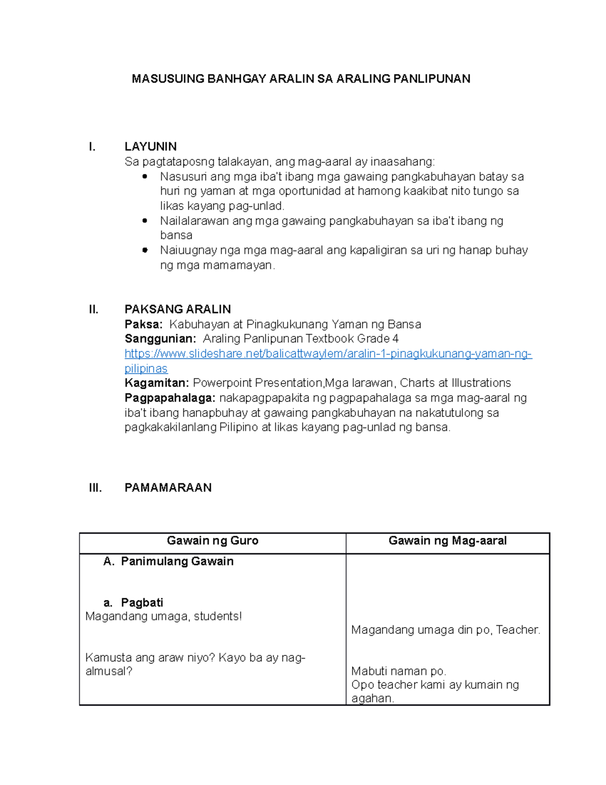 Detailed Lesson PLAN IN Araling Panlipunan - MASUSUING BANHGAY ARALIN ...