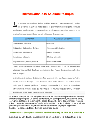 Sciences Politiques - Cours De Science Politique De L1 Droit - Sciences ...