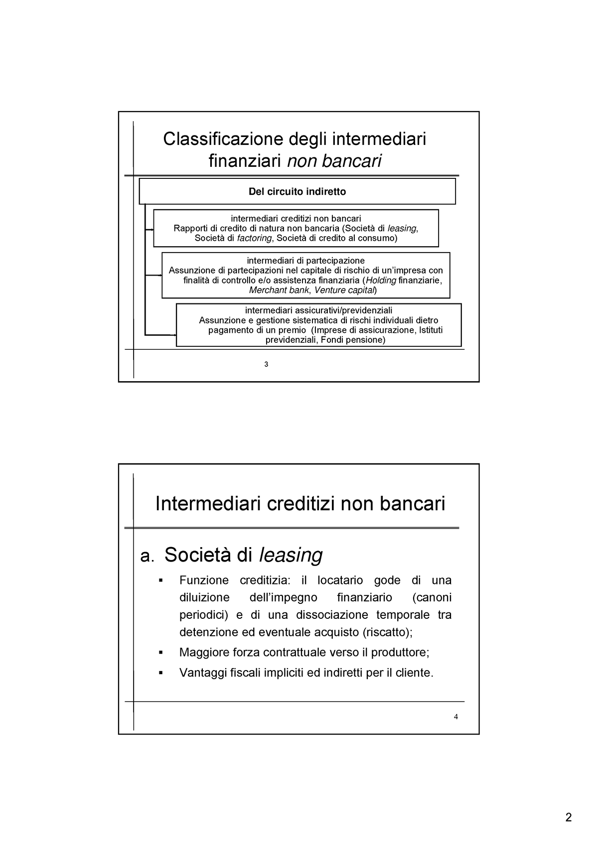 Intermediari Non Bancari - 3 Classificazione Degli Intermediari ...