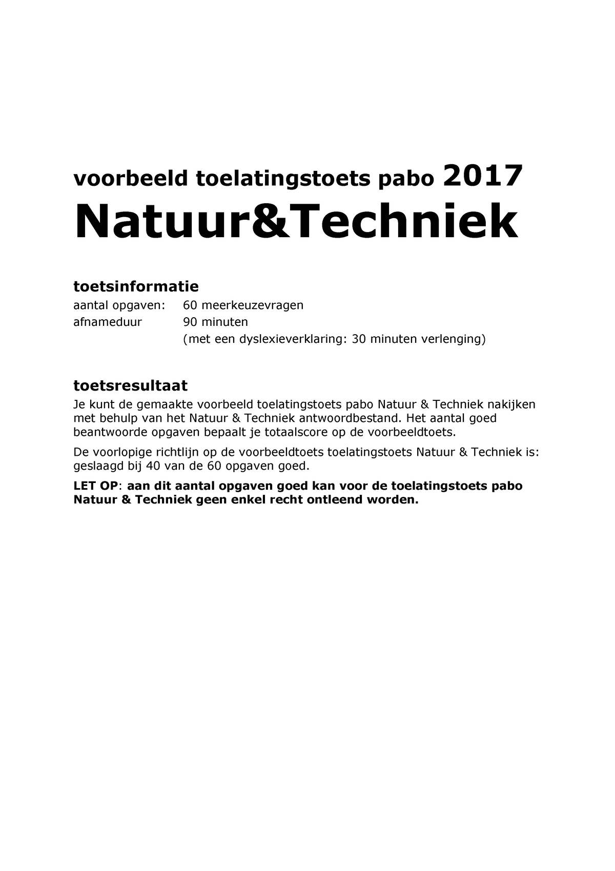 Toets Voor Toelatingstoetsen Pabo Van Het Jaar 2019 Volgens Mij ...