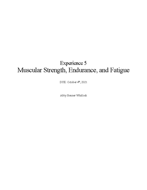 KIN 411 LAB 6 Exercise Prescription Experience 6 - Experience 6 Heart ...