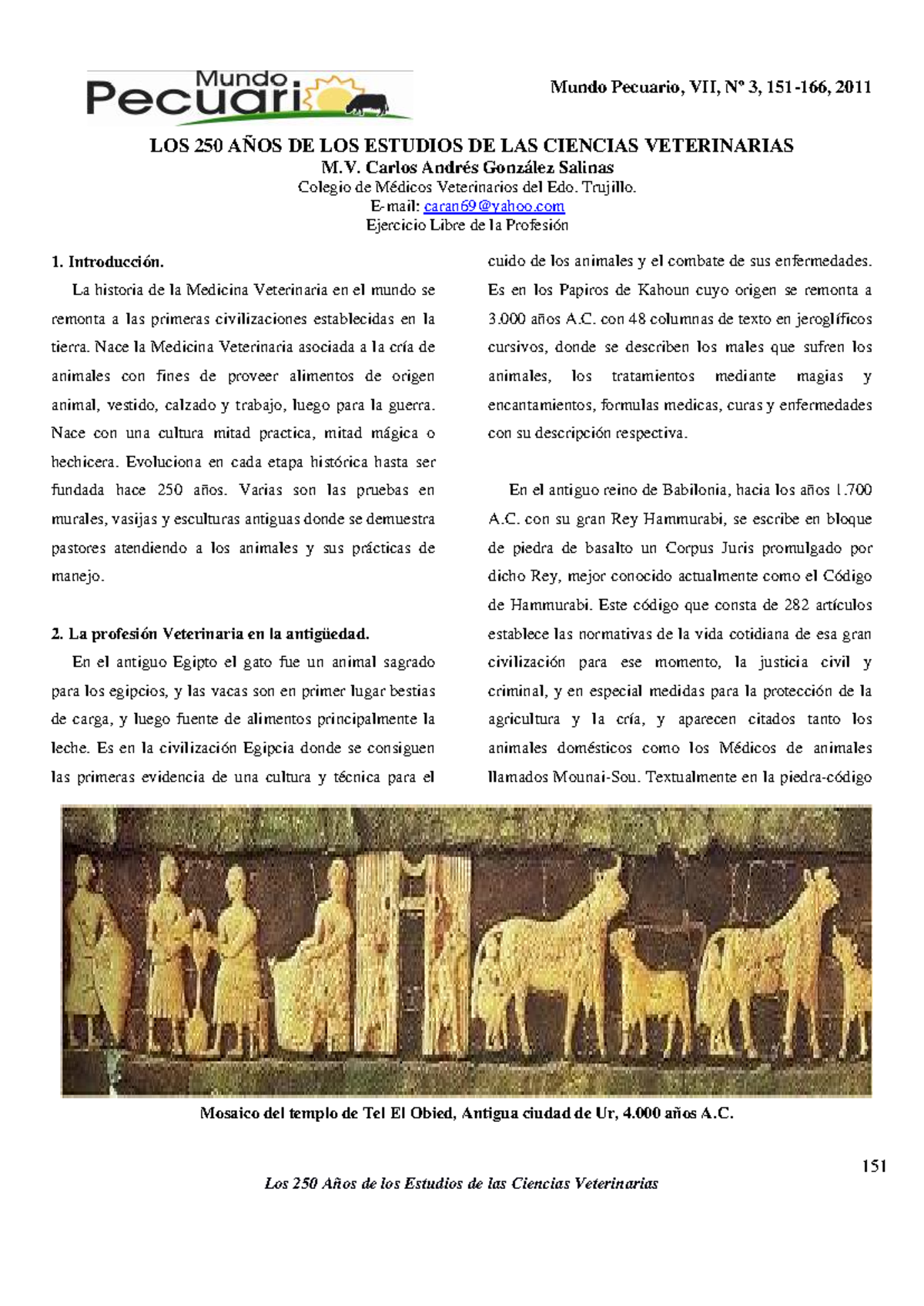 250 años de la Medicina Veterinaria en el mundo - 151 LOS 250 AÑOS DE ...