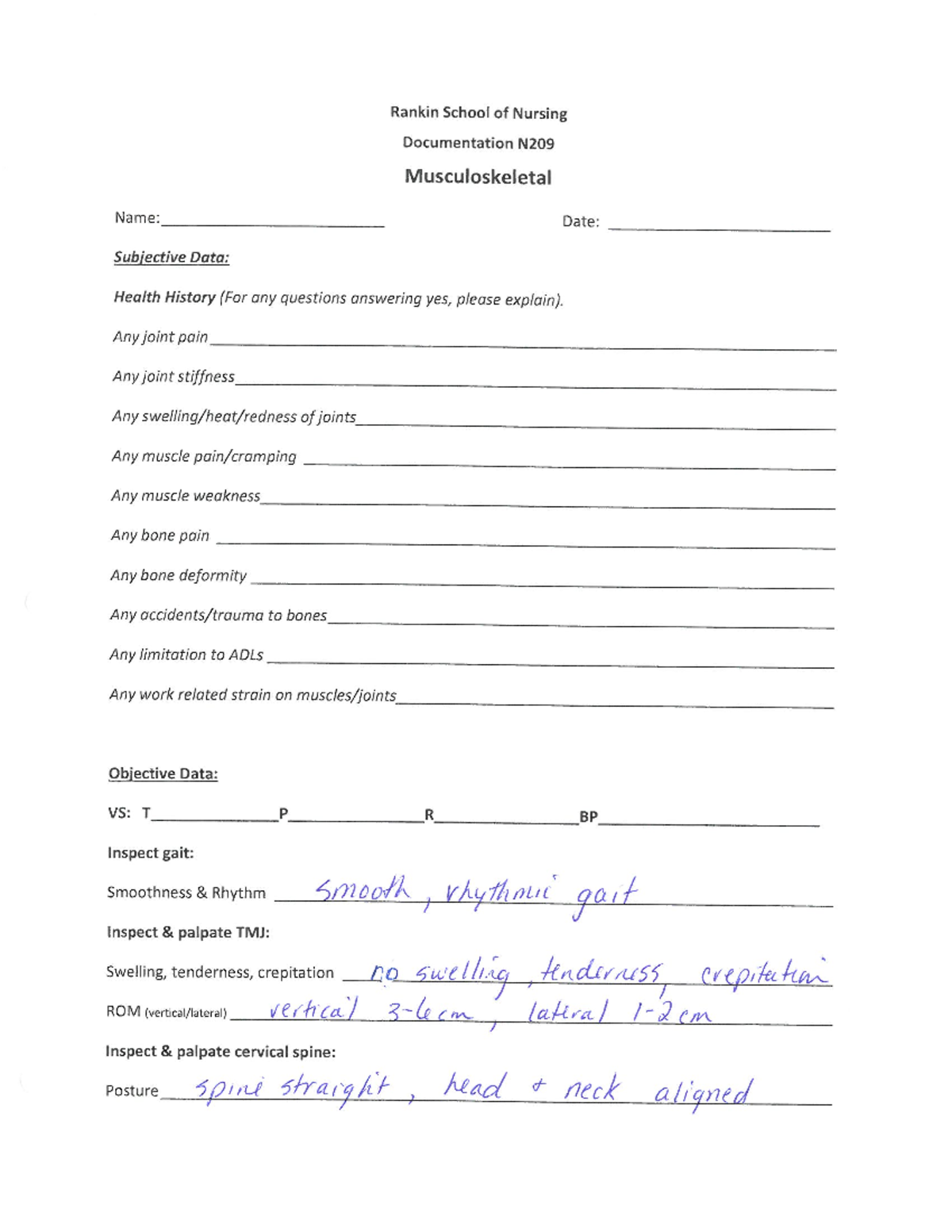 Corrected MSS 2020 - Musculoskeletal System - NURS 209 - Studocu