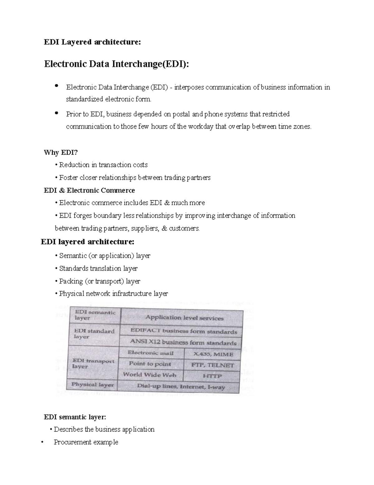 EDI Layered architecture - EDI Layered architecture: Electronic Data ...