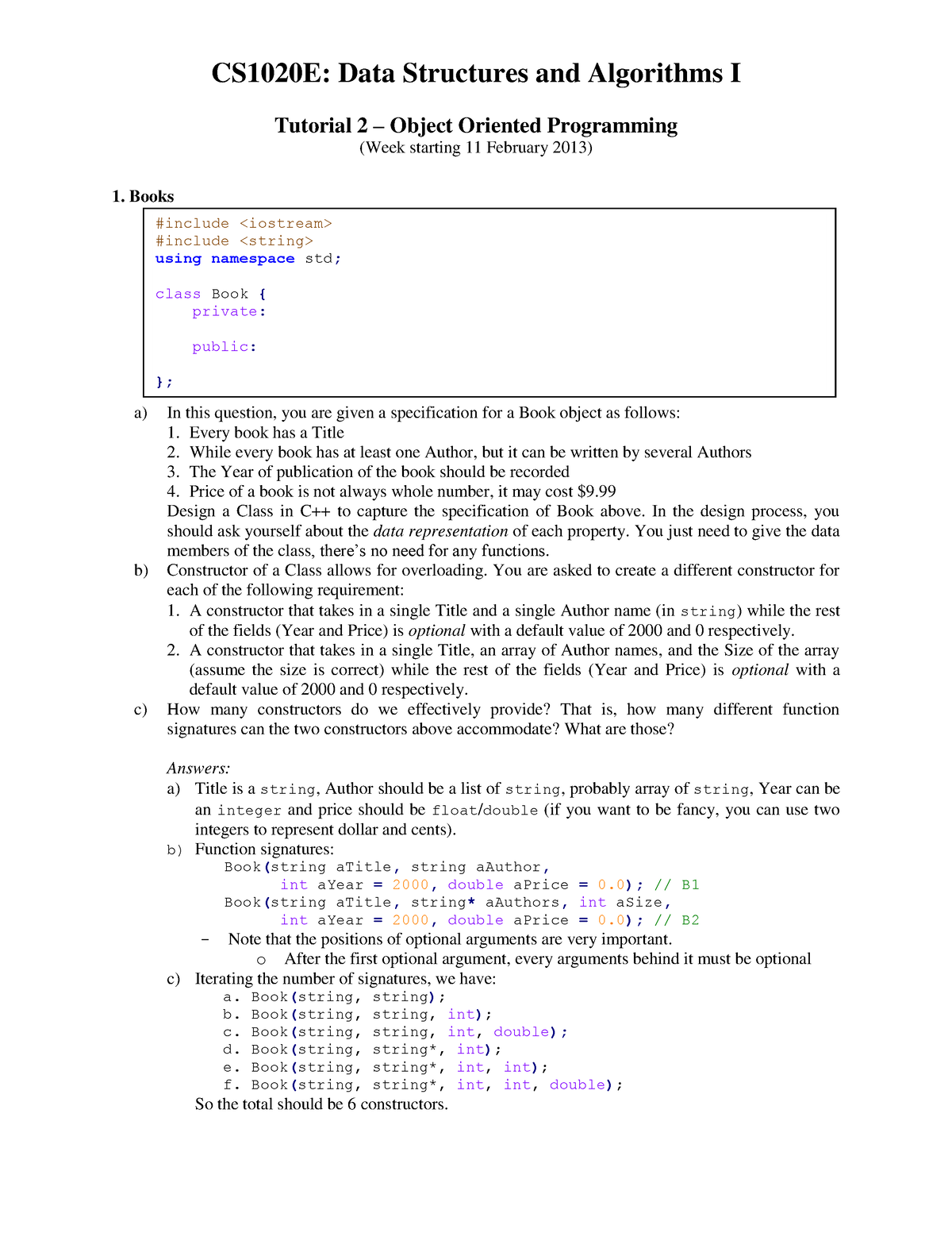 computer programming assignment answer