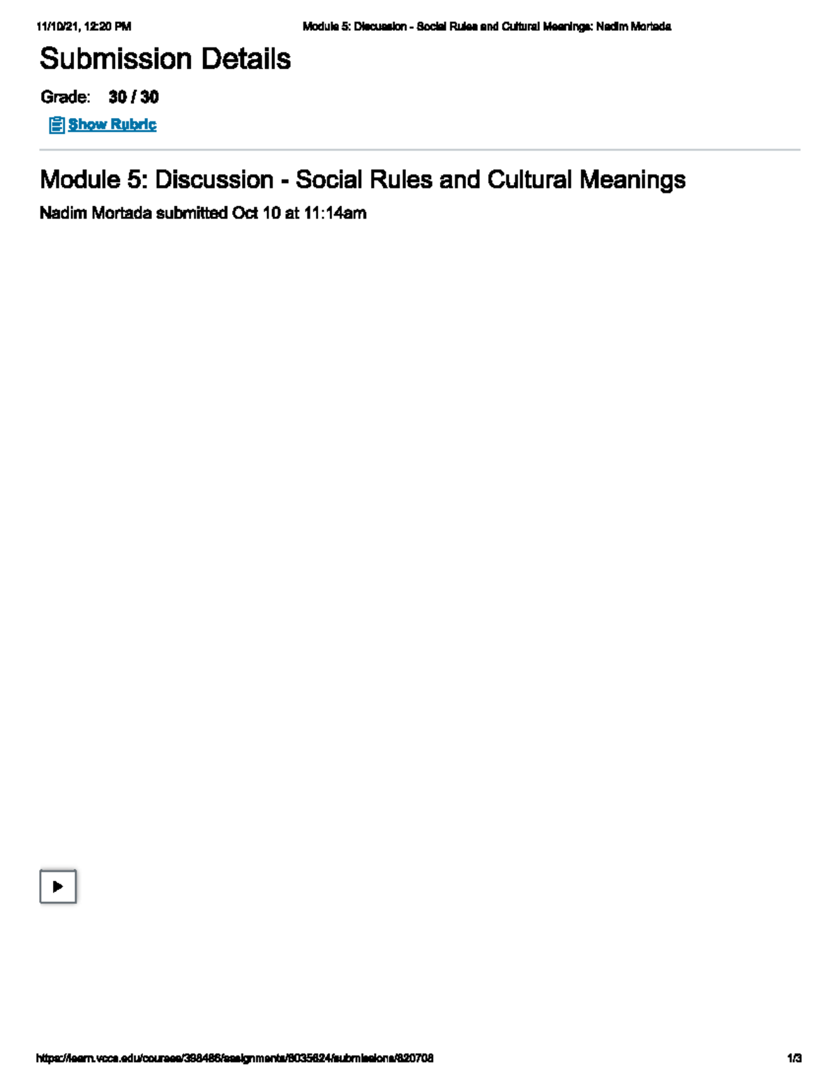 Module 5 Discussion Social Rules and Cultural Meanings SOC 211